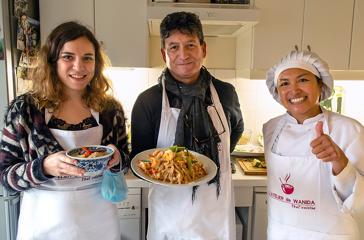 Photo de cours de cuisine - faustine et son père - janvier 2021